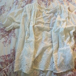 White Eyelet blouse fairy cottage core blouse